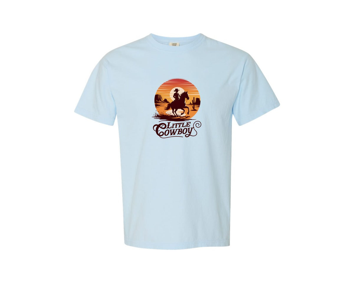 brand:Comfort Colors|color:Chambray|Little Cowboy Western Horse Riding 3 Graphic T-Shirt