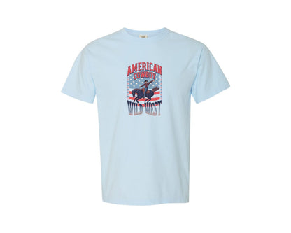 brand:Comfort Colors|color:Chambray|American Cowboy Wild West Vintage Graphic T-Shirt
