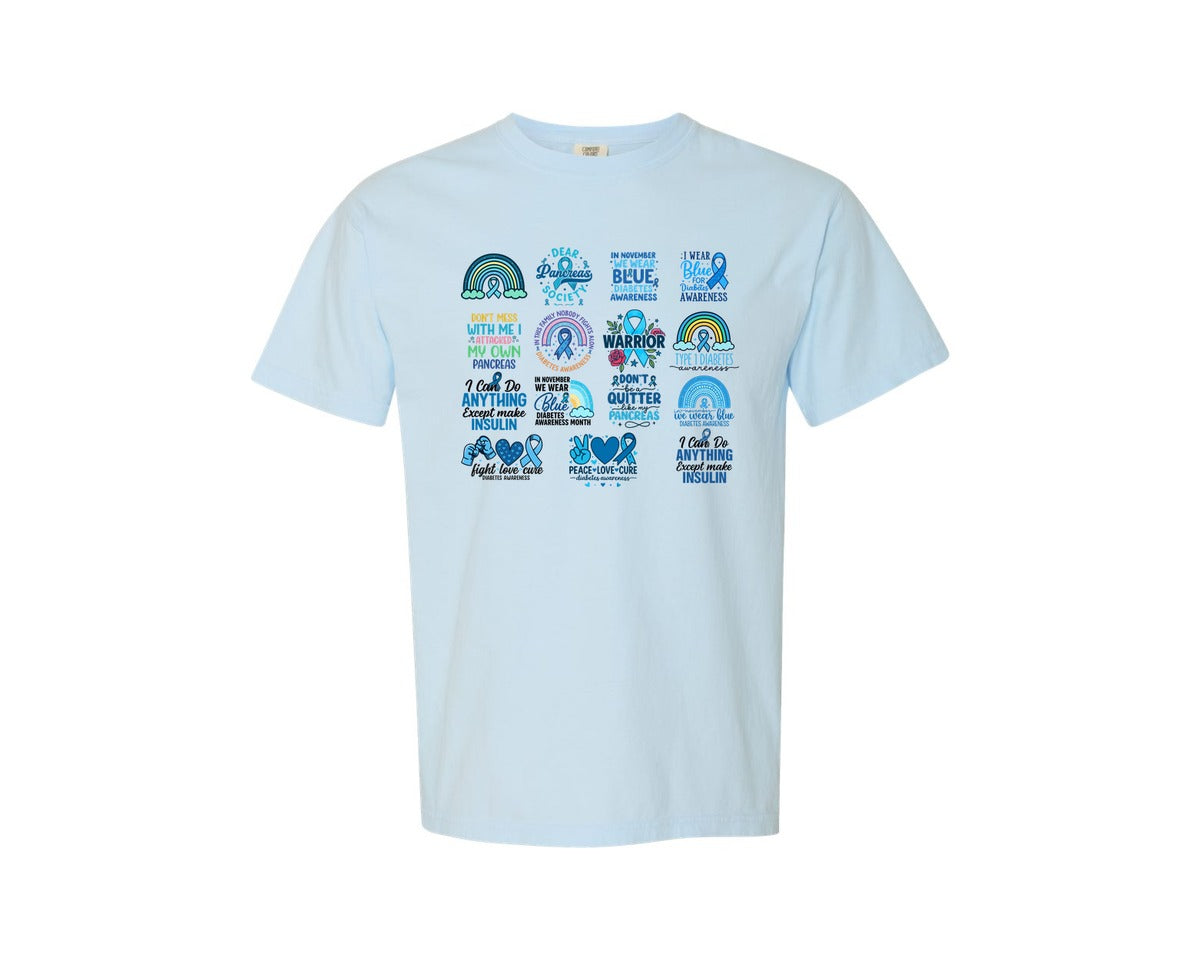 brand:Comfort Colors|color:Chambray|Diabetes Awareness 6 Graphic T-Shirt