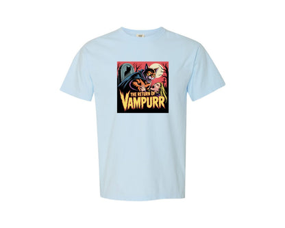 brand:Comfort Colors|color:Chambray|The Return Of Vampurr Funny Horror Graphic T-Shirt