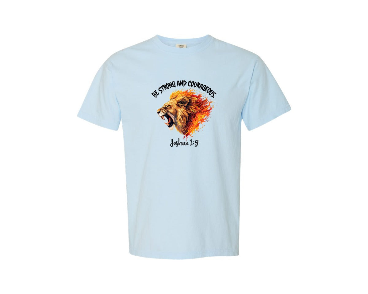 brand:Comfort Colors|color:Chambray|Mens Christian Be Strong Graphic T-Shirt