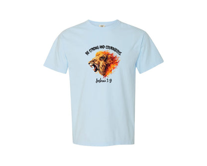 brand:Comfort Colors|color:Chambray|Mens Christian Be Strong Graphic T-Shirt