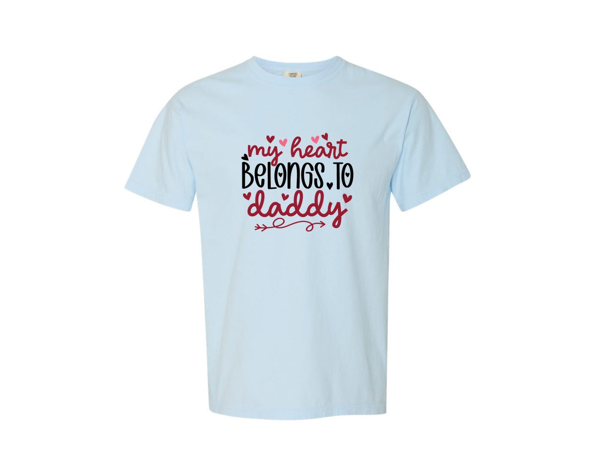 brand:Comfort Colors|color:Chambray|My Heart Belongs To Daddy 114 Graphic T-Shirt