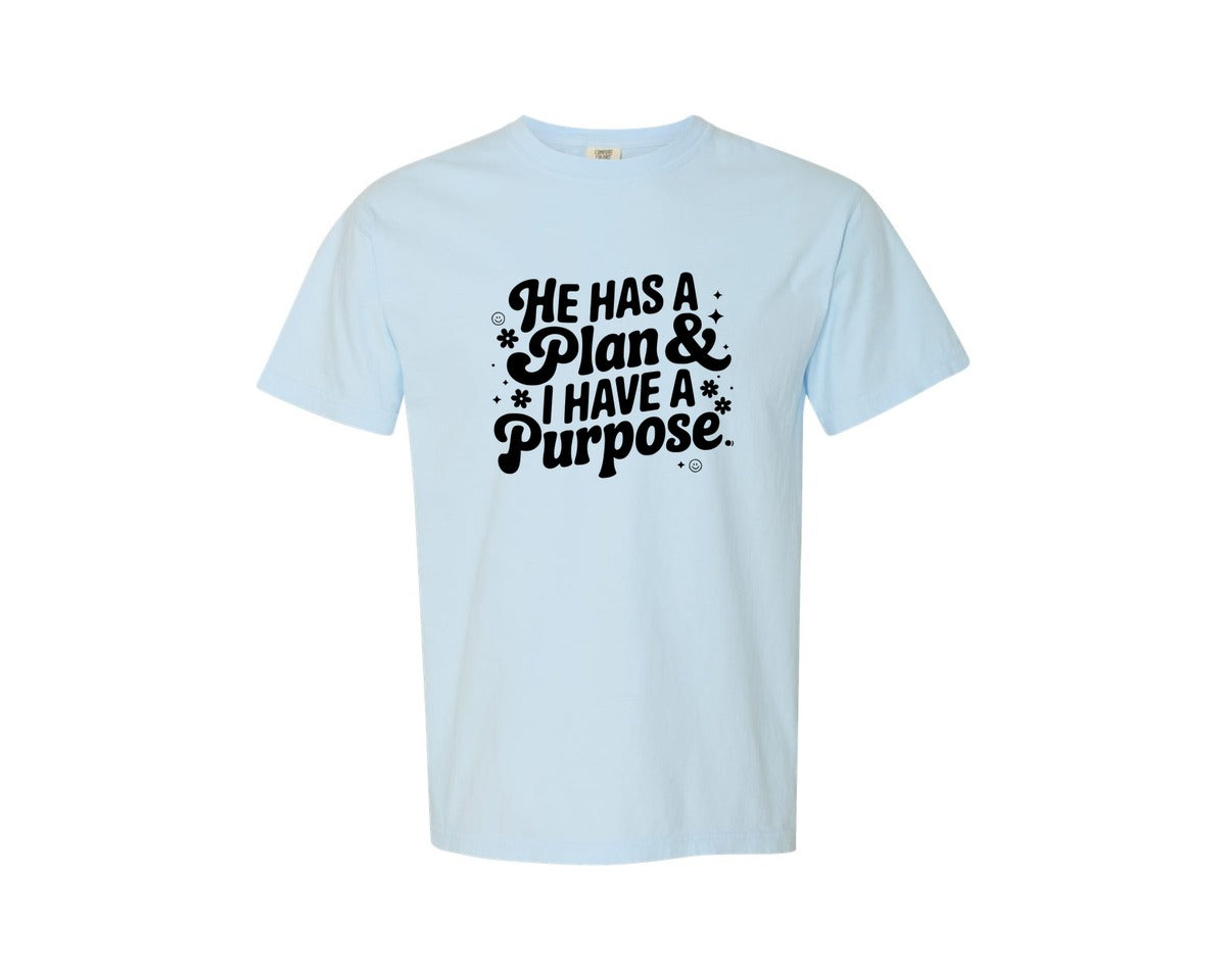 brand:Comfort Colors|color:Chambray|He Has A Plan And I Have A Purpose D Graphic T-Shirt