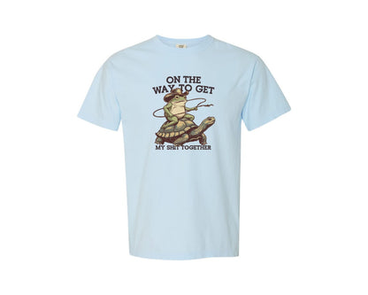 brand:Comfort Colors|color:Chambray|Cowboy Frog Funny Quote Design Graphic T-Shirt