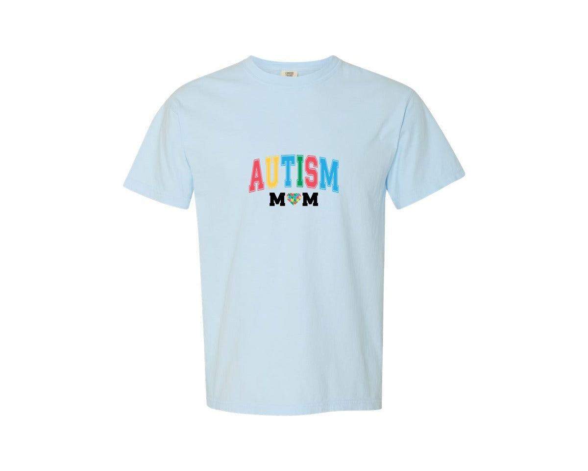 brand:Comfort Colors|color:Chambray|Autism Mom Autism Day Graphic T-Shirt