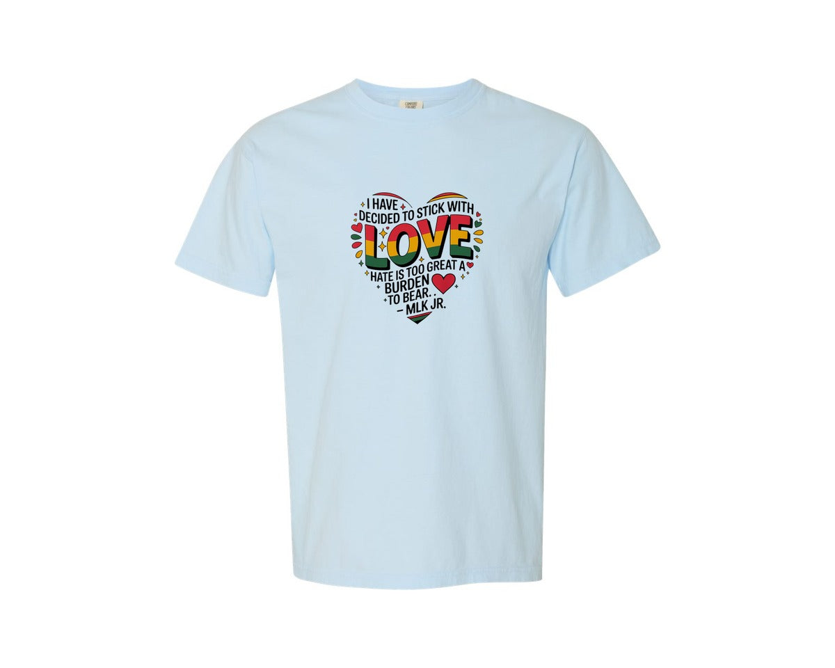 brand:Comfort Colors|color:Chambray|Pan African Love Heart Design Graphic T-Shirt