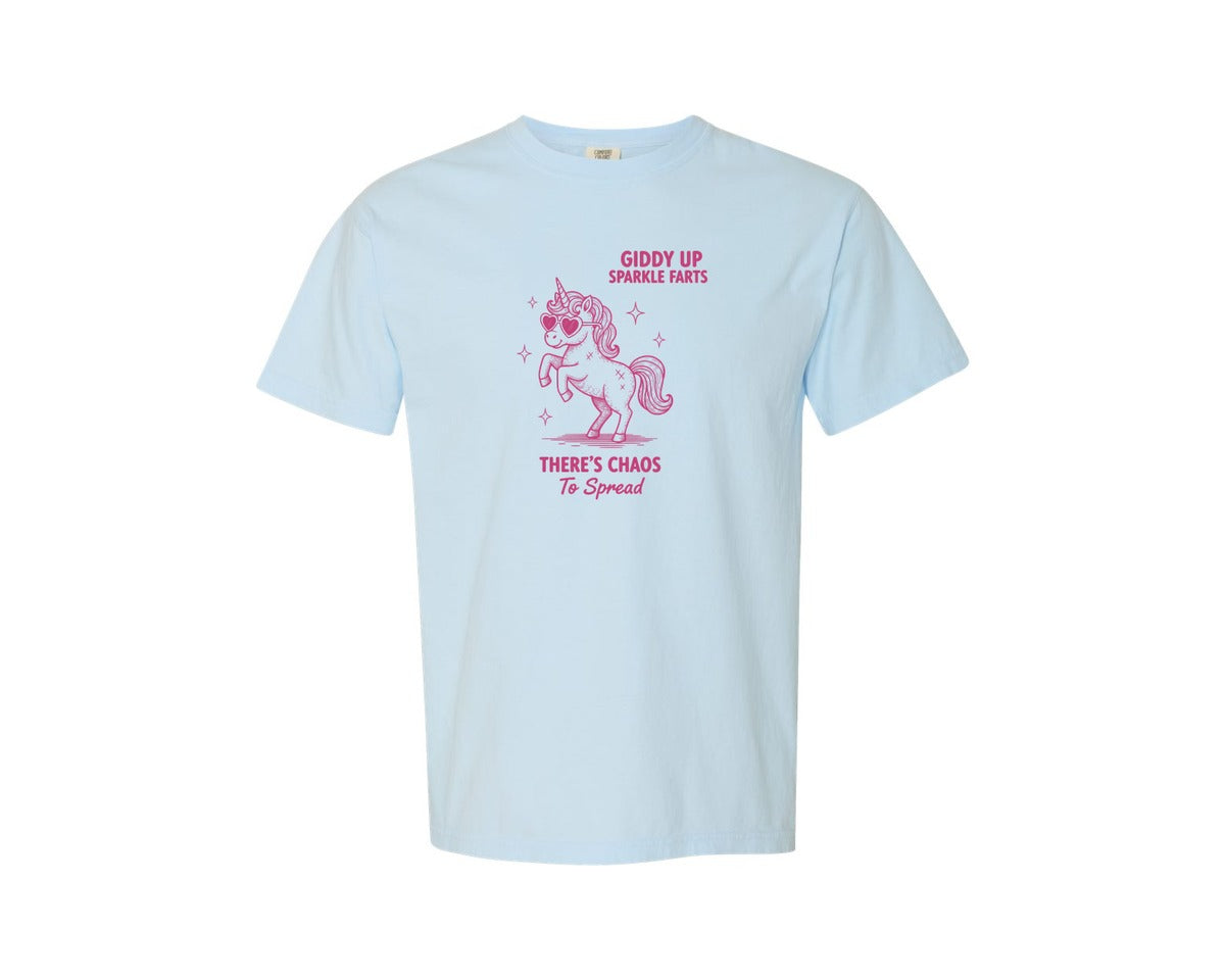 brand:Comfort Colors|color:Chambray|Giddy Up Sparkle Farts 3 Graphic T-Shirt