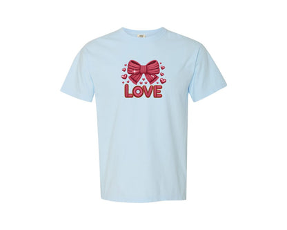 brand:Comfort Colors|color:Chambray|Love Crochet Coquette Valentines Daypng Graphic T-Shirt