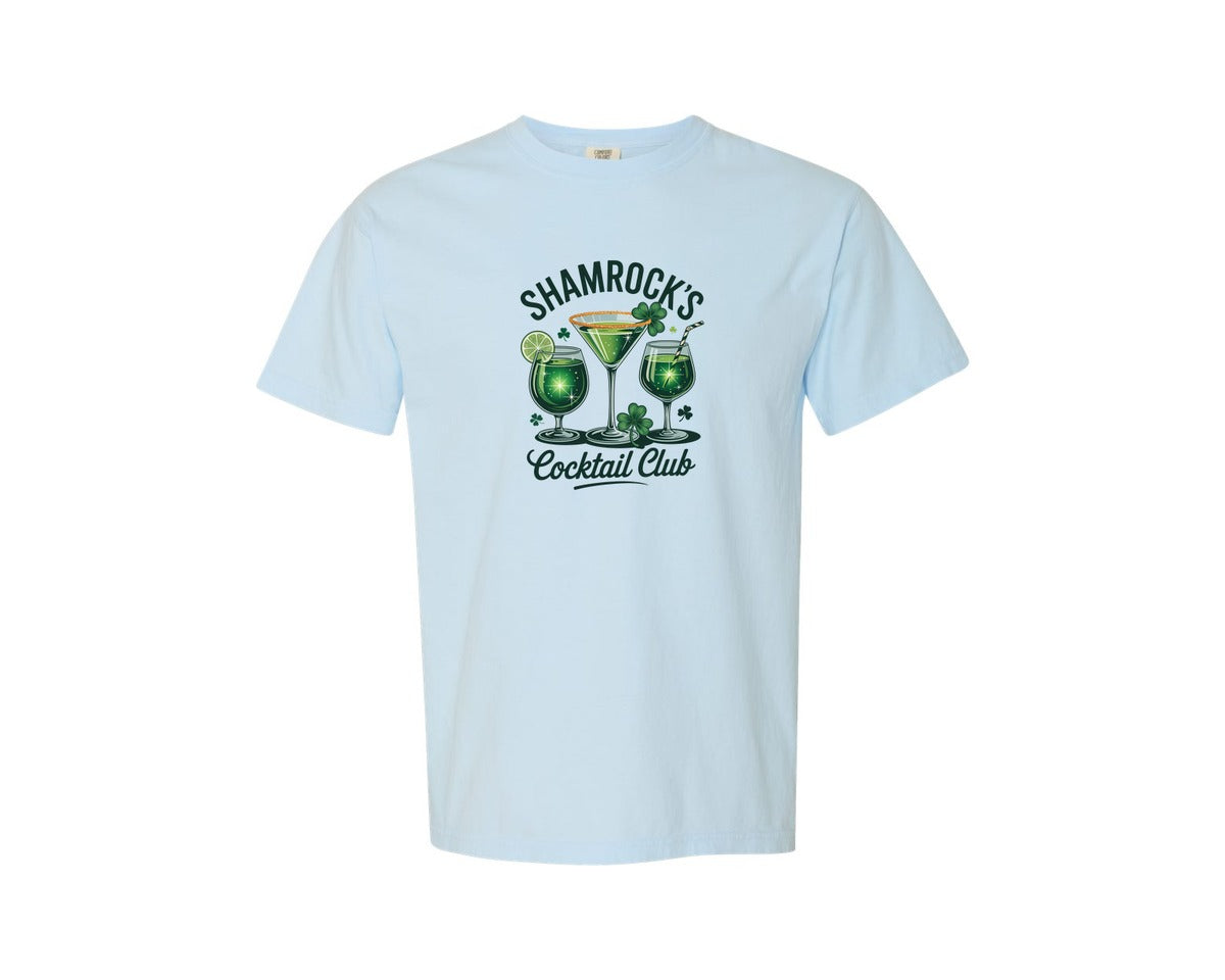 brand:Comfort Colors|color:Chambray|Shamrocks Cocktail Club T Shirt Graphic T-Shirt