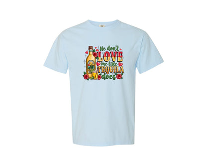 brand:Comfort Colors|color:Chambray|Country Cowgirl Tequila Valentine Graphic T-Shirt