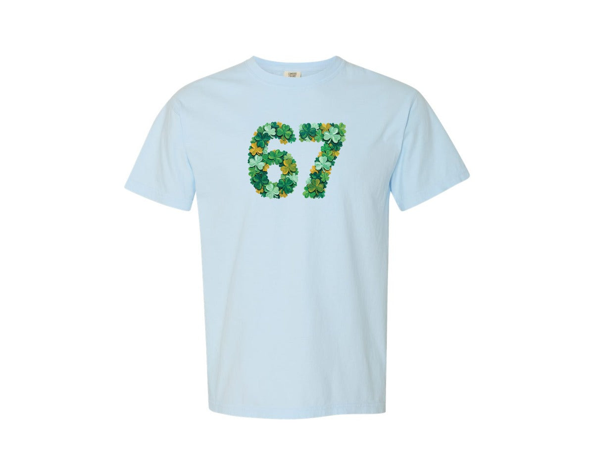 brand:Comfort Colors|color:Chambray|St Patricks Dayi 67 Shamrock Graphic T-Shirt