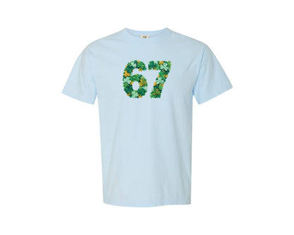 brand:Comfort Colors|color:Chambray|St Patricks Dayi 67 Shamrock Graphic T-Shirt