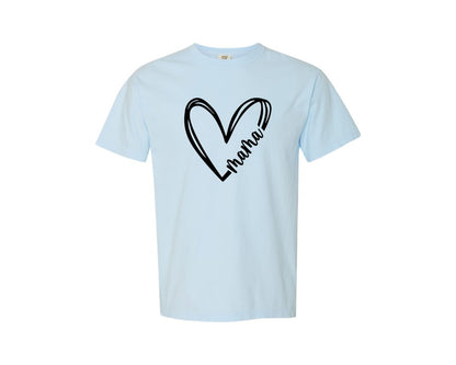 brand:Comfort Colors|color:Chambray|Mama Heart Mama Mothers Day Graphic T-Shirt