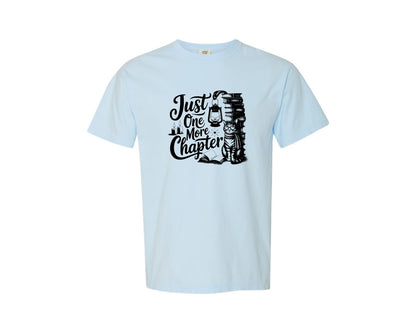 brand:Comfort Colors|color:Chambray|Just One More Chapter T Shirt Design Graphic T-Shirt