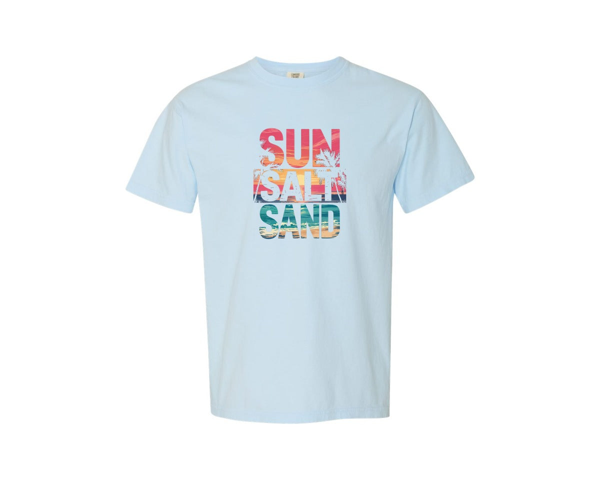 brand:Comfort Colors|color:Chambray|Summer Sun Salt Sand Summer Vibes 2 Graphic T-Shirt