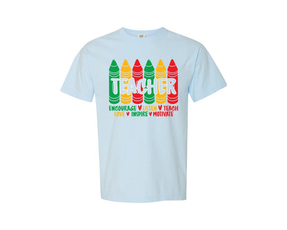 brand:Comfort Colors|color:Chambray|Black History Month Teacher Graphic T-Shirt