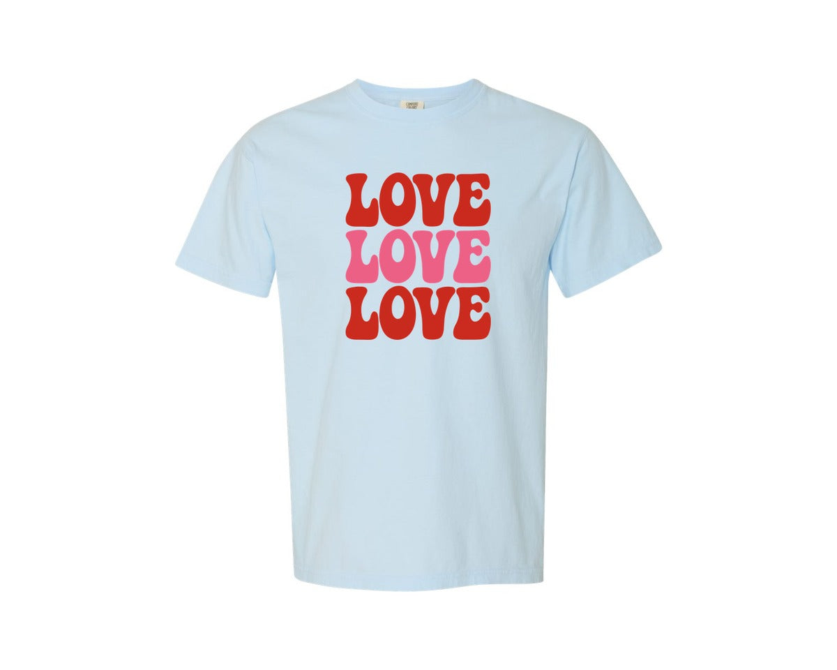 brand:Comfort Colors|color:Chambray|Love Svgheart Svgvalentine Graphic T-Shirt