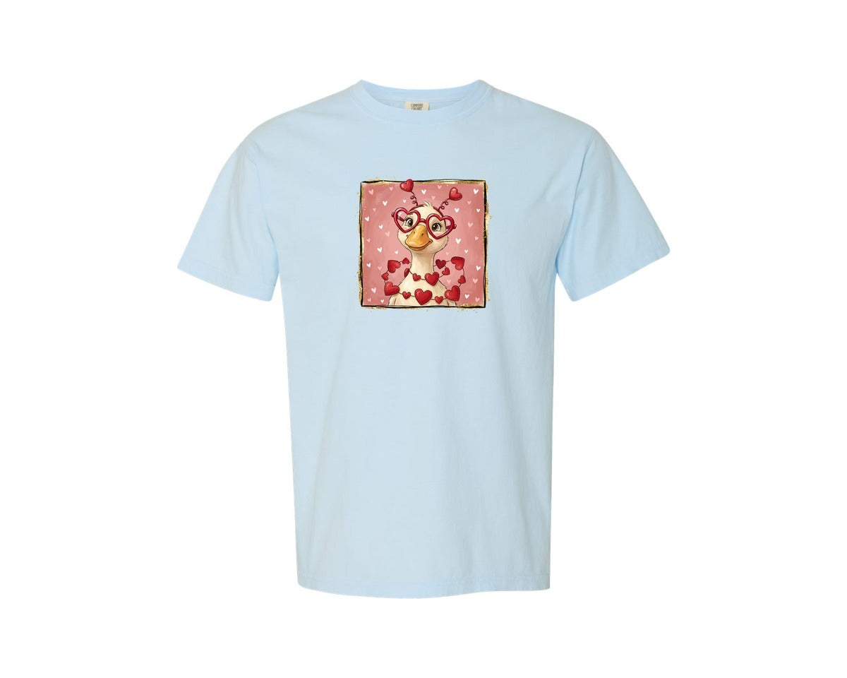 brand:Comfort Colors|color:Chambray|Cute Valentine Goose 5 Graphic T-Shirt