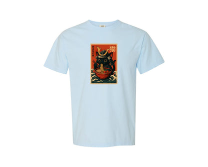 brand:Comfort Colors|color:Chambray|Ramen Cat 11 Graphic T-Shirt