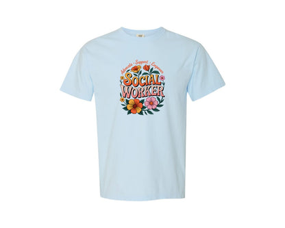 brand:Comfort Colors|color:Chambray|Advocate Support Empower Social Work Graphic T-Shirt