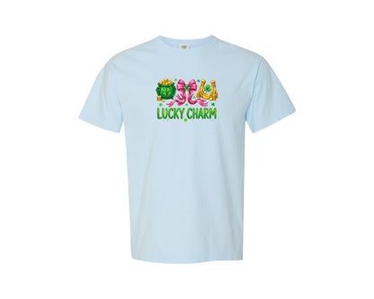 brand:Comfort Colors|color:Chambray|Lucky Charm St Patricks Day 3 Graphic T-Shirt