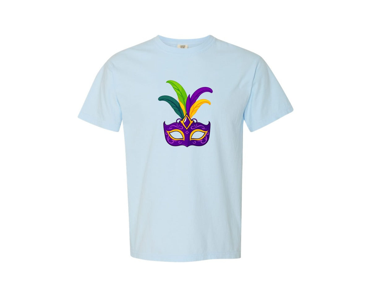 brand:Comfort Colors|color:Chambray|Mardi Gras Mask T Shirt Design 4 Graphic T-Shirt