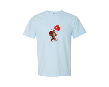 brand:Comfort Colors|color:Chambray|Funny Bigfoot Valentine Graphic T-Shirt
