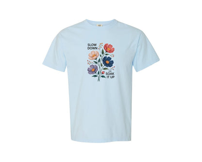 brand:Comfort Colors|color:Chambray|Boho Inspirational Floral Shirt Graphic T-Shirt