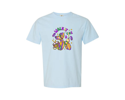 brand:Comfort Colors|color:Chambray|Walk It Like A Dog Mardi Gras 3 Graphic T-Shirt