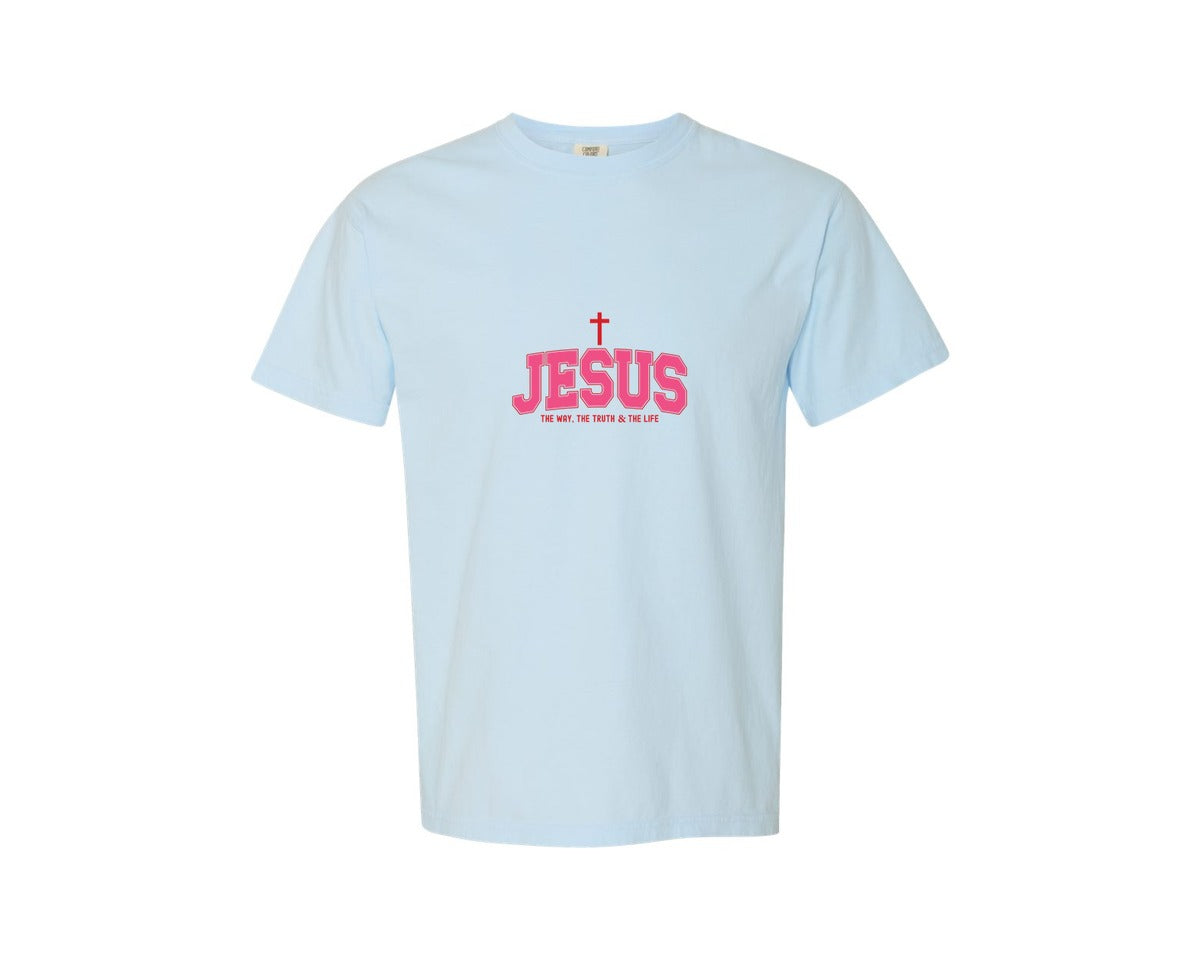 brand:Comfort Colors|color:Chambray|Jesus The Way The Truth The Life 23 Graphic T-Shirt