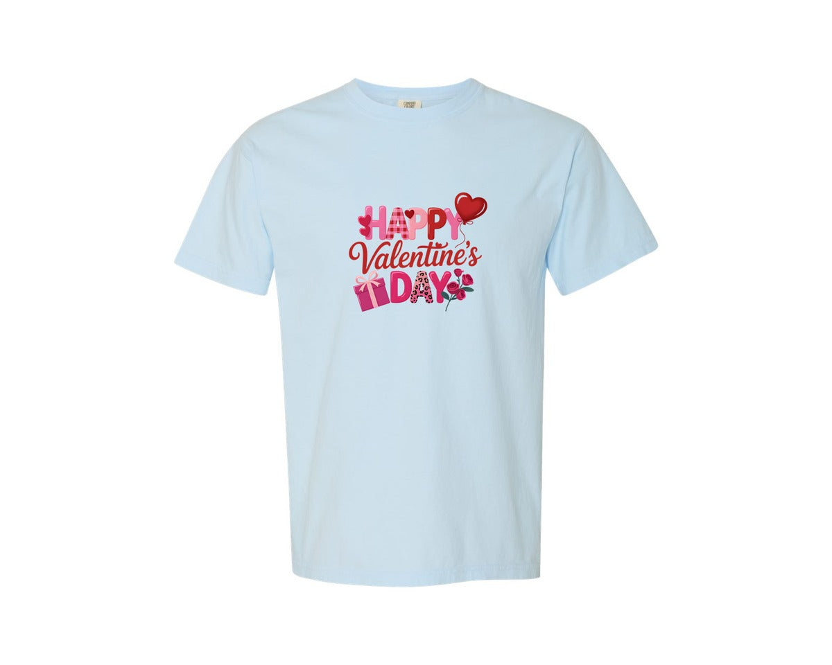 brand:Comfort Colors|color:Chambray|Happy Valentines Day 19 Graphic T-Shirt