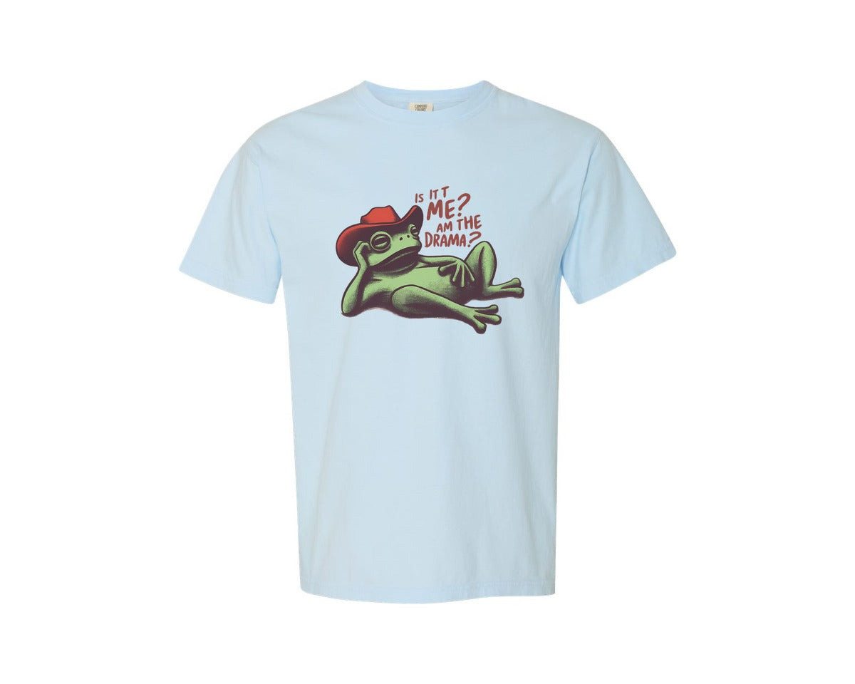 brand:Comfort Colors|color:Chambray|Drama Frog Funny Cowboy Aesthetic Graphic T-Shirt