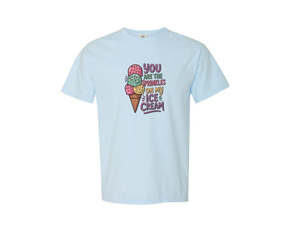brand:Comfort Colors|color:Chambray|Sprinkles Ice Cream Valentine 2 Graphic T-Shirt
