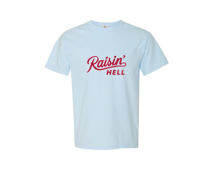 brand:Comfort Colors|color:Chambray|Raisin Hell Bold Typography 2 Graphic T-Shirt