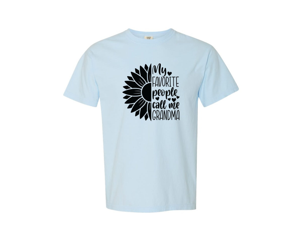 brand:Comfort Colors|color:Chambray|Grandma Sunflower Grandma Graphic T-Shirt