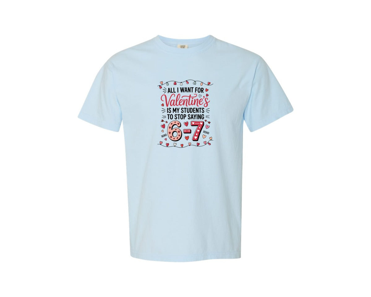 brand:Comfort Colors|color:Chambray|Teacher Love Valentine Math Joke Graphic T-Shirt