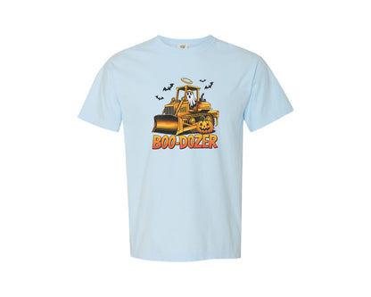 brand:Comfort Colors|color:Chambray|Boo Dozer Ghost Bulldozer Graphic T-Shirt