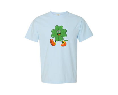 brand:Comfort Colors|color:Chambray|Cute Shamrock Character Graphic T-Shirt