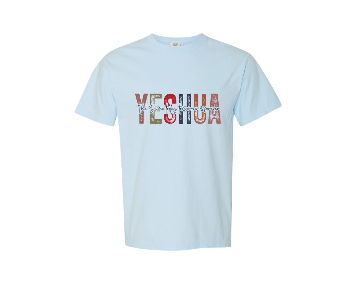 brand:Comfort Colors|color:Chambray|Yeshua Christian Bible Verse Graphic T-Shirt