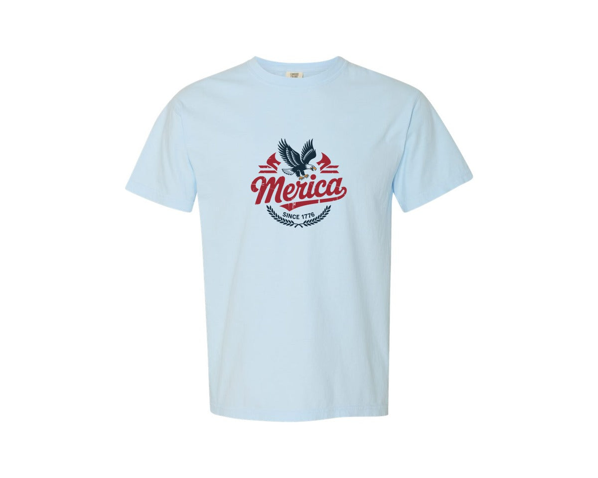 brand:Comfort Colors|color:Chambray|Vintage America Eagle Graphic Graphic T-Shirt