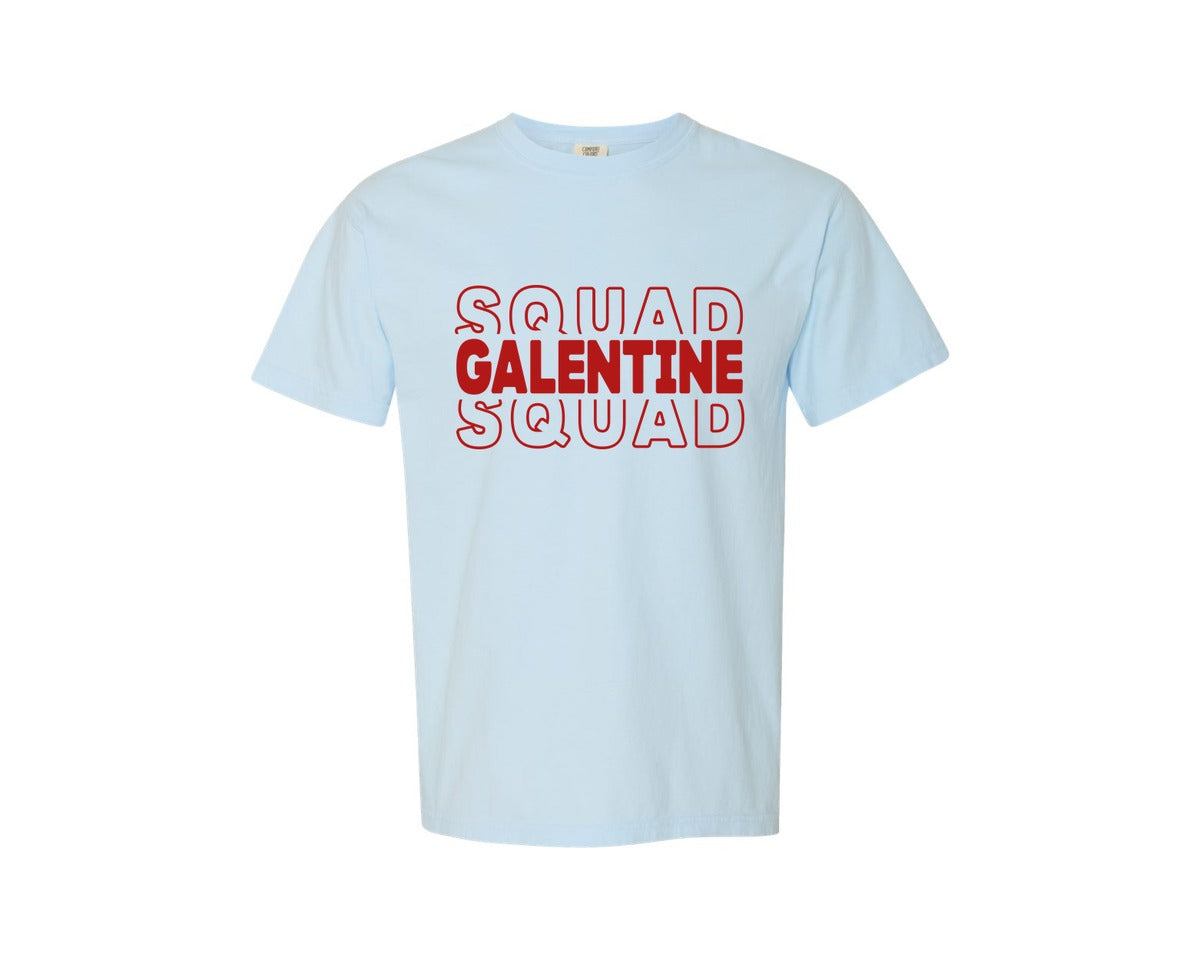 brand:Comfort Colors|color:Chambray|Galentine Squad Shirtvalentines Day Graphic T-Shirt