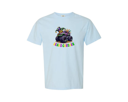brand:Comfort Colors|color:Chambray|Kids Monster Truck Beads Crusher Shirt Graphic T-Shirt
