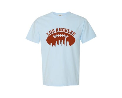 brand:Comfort Colors|color:Chambray|American Football Los Angeles Skyline Graphic T-Shirt