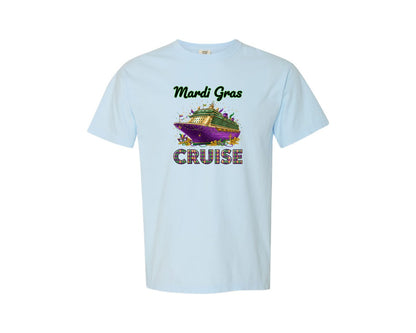 brand:Comfort Colors|color:Chambray|Mardi Gras Cruise Ship Graphic T-Shirt
