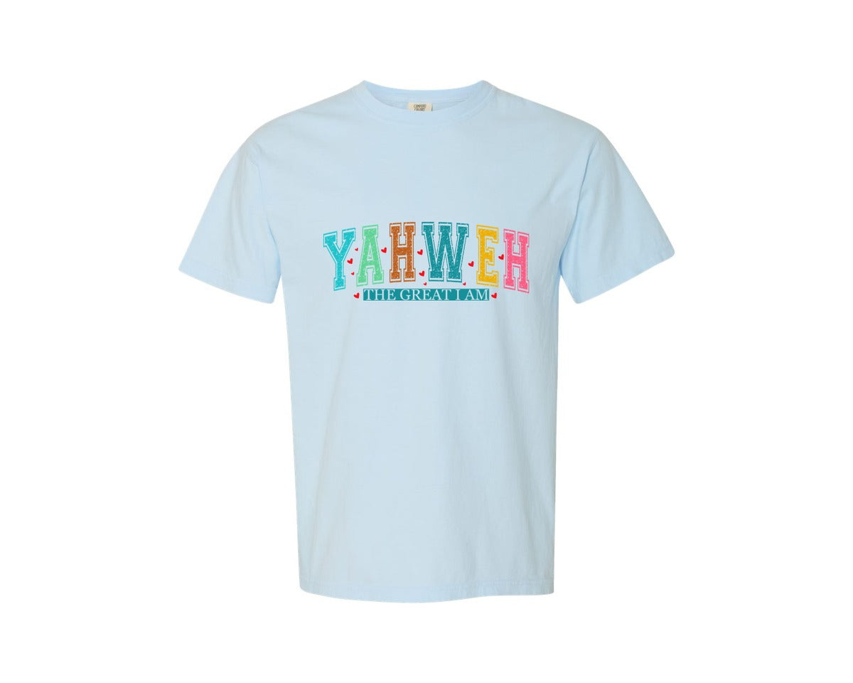 brand:Comfort Colors|color:Chambray|Yahweh Yhwh Christian Shirt Graphic T-Shirt