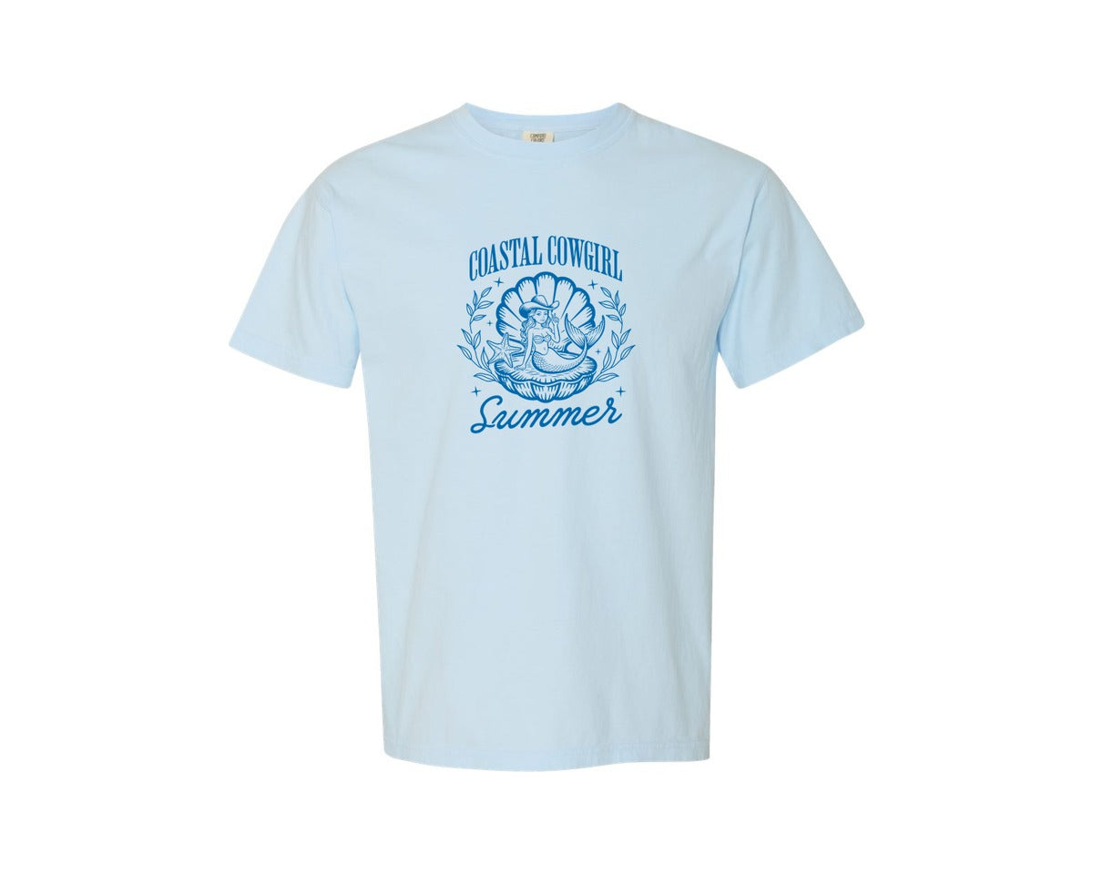 brand:Comfort Colors|color:Chambray|Coastal Cowgirl Summer Graphic T-Shirt