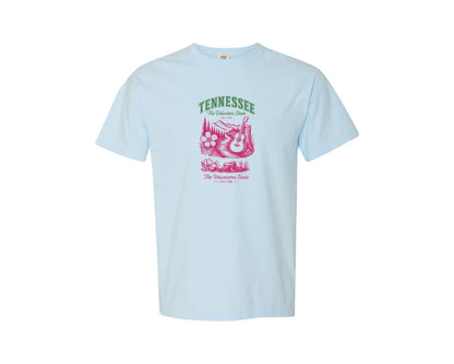 brand:Comfort Colors|color:Chambray|Tennessee The Volunteer State Graphic T-Shirt