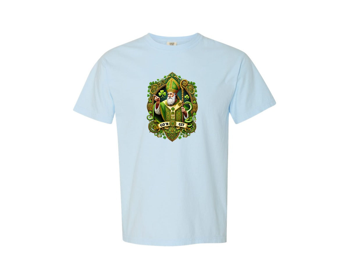 brand:Comfort Colors|color:Chambray|St Patricks Day Saint Patrick Graphic T-Shirt