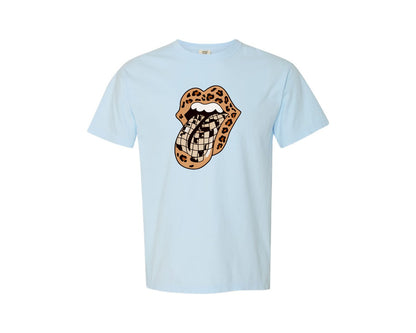 brand:Comfort Colors|color:Chambray|Leopard Print Trucker Hat Graphic T-Shirt